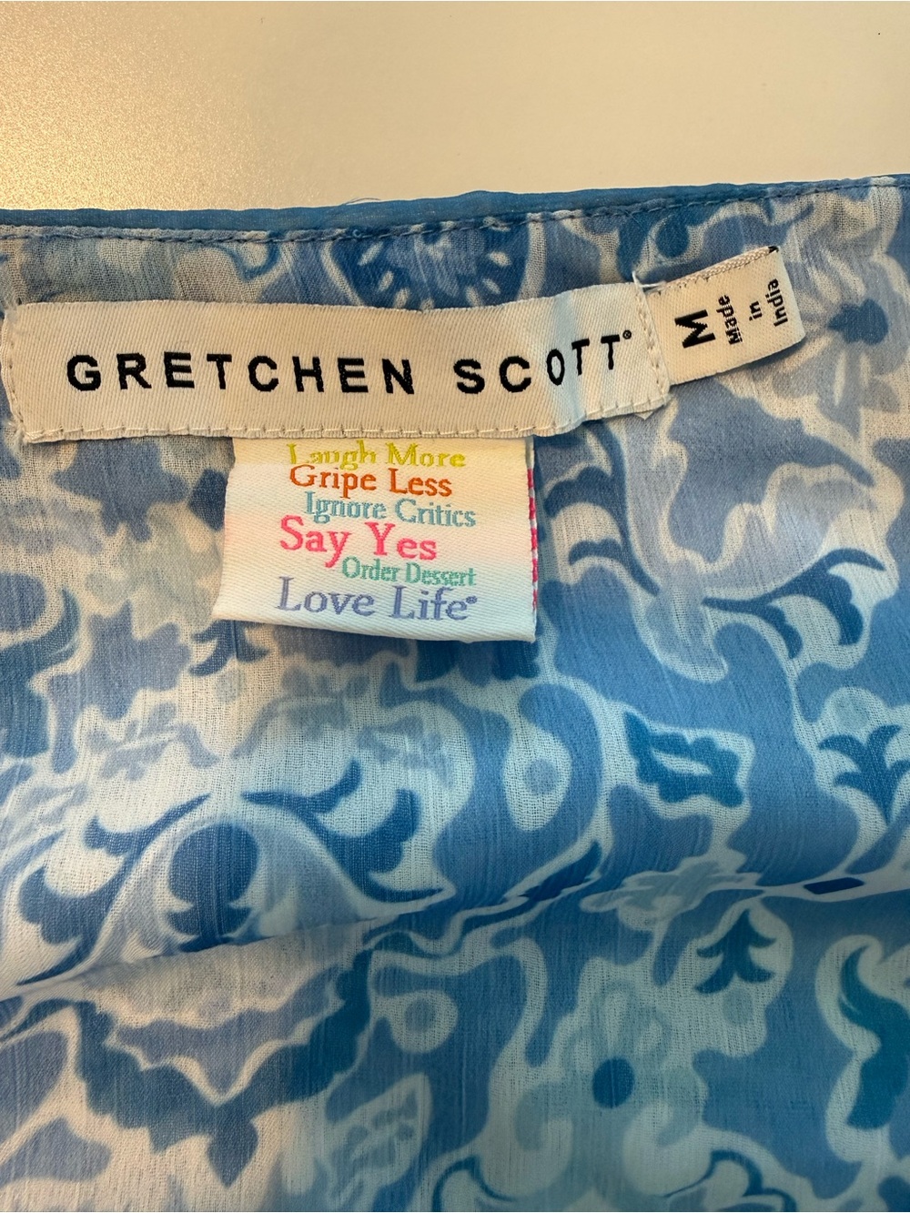 Gretchen Scott Fun in the Sun Maxi Dress Floral Blue Tie Strap M - Picture 2 of 8